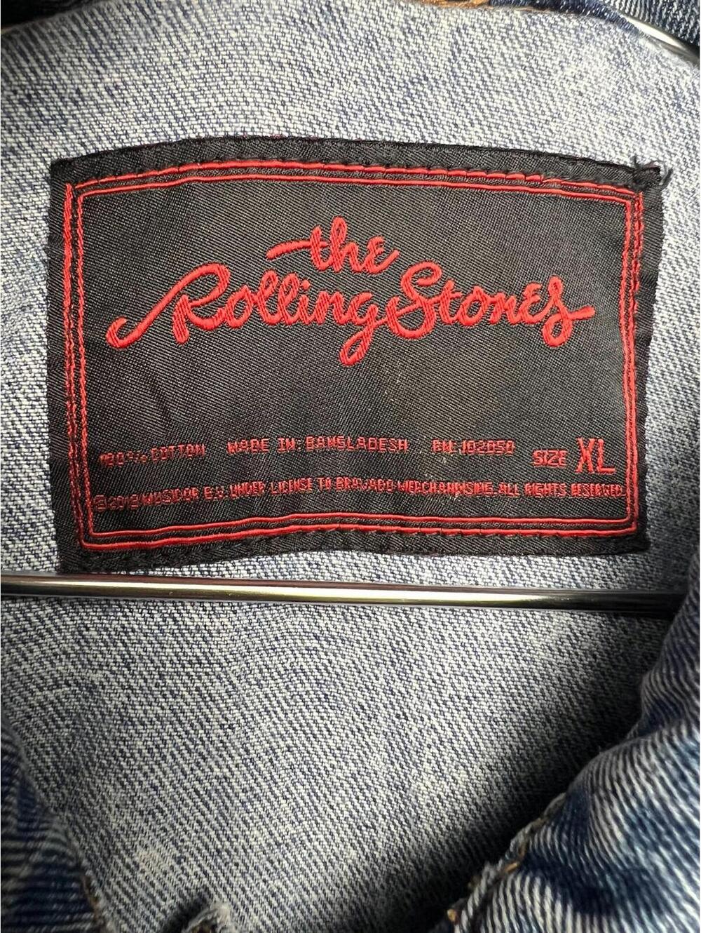 Vintage Rolling Stones Stone Wash Cotton Denim Jacket XL Band Rock Music USA - Picture 4 of 9